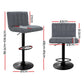 Stool Haven Set of 2 Bar Stools PU Leather Line Style - Grey