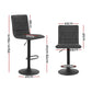 Stool Haven 2 x Bar Stools Gas Lift Vintage Leather - Grey