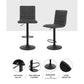 Stool Haven 2 x Bar Stools Gas Lift Vintage Leather - Grey