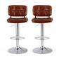 Stool Haven 2x Bar Stools Kitchen Swivel Gas Lift Counter Chair Tuft PU Leather Brown