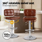 Stool Haven 2x Bar Stools Kitchen Swivel Gas Lift Counter Chair Tuft PU Leather Brown