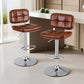 Stool Haven 2x Bar Stools Kitchen Swivel Gas Lift Counter Chair Tuft PU Leather Brown