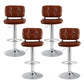 Stool Haven 4x Bar Stools Kitchen Swivel Gas Lift Counter Chair Tuft PU Leather Brown