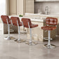 Stool Haven 4x Bar Stools Kitchen Swivel Gas Lift Counter Chair Tuft PU Leather Brown