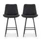 Stool Haven 2x Bar Stools Kitchen Dining Chair Counter Stool Diamond PU Leather Black