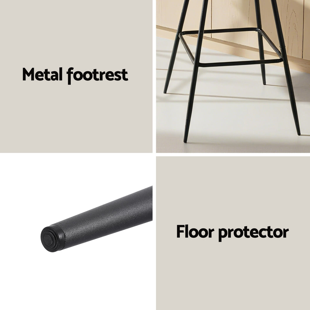 Stool Haven 2x Bar Stools Kitchen Dining Chair Counter Stool Diamond PU Leather Black