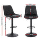 Stool Haven 2x Bar Stools Kitchen Swivel Gas Lift Counter Chair Diamond Leather Black