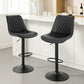 Stool Haven 2x Bar Stools Kitchen Swivel Gas Lift Counter Chair Diamond Leather Black