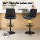 Stool Haven 4x Bar Stools Kitchen Swivel Gas Lift Counter Chair Diamond Leather Black