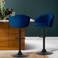 Stool Haven Set of 2 Bar Stools Kitchen Stool Swivel Chair Gas Lift Velvet Chairs Blue Nessah