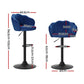 Stool Haven 4x Bar Stools Gas Lift Velvet Blue