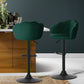 Stool Haven Set of 2 Bar Stools Kitchen Stool Swivel Chair Gas Lift Velvet Chairs Green Nessah