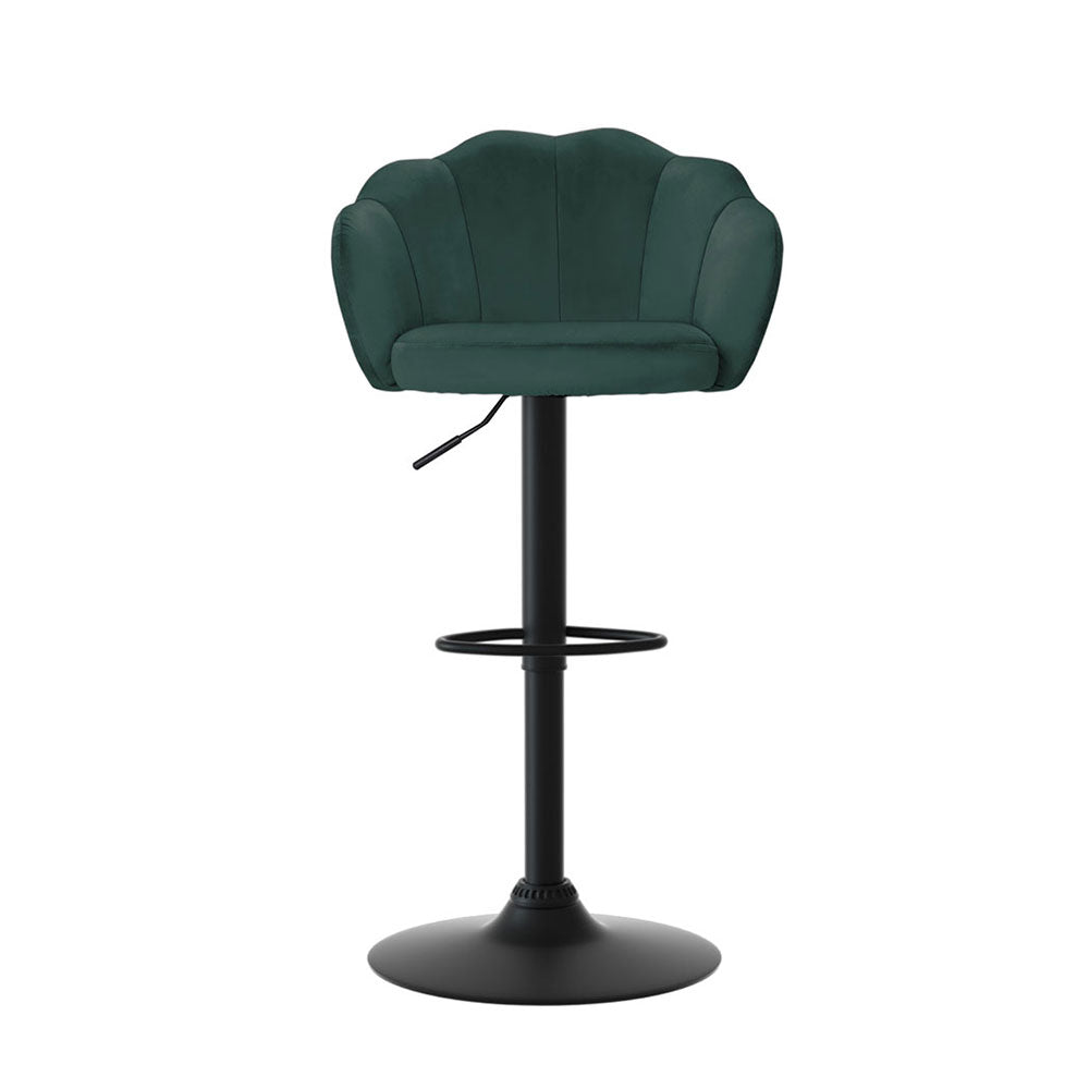 Stool Haven 4x Bar Stools Gas Lift Velvet Green
