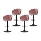 Stool Haven 4x Bar Stools Gas Lift Velvet Pink
