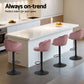 Stool Haven 4x Bar Stools Gas Lift Velvet Pink