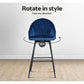 Stool Haven Set of 2 Bar Stools Kitchen Stool Dining Chairs Velvet Chair Barstool Blue Mesial