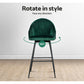 Stool Haven Set of 2 Bar Stools Kitchen Stool Dining Chairs Velvet Chair Barstool Green Mesial