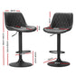 Stool Haven 2x Bar Stools Gas Lift Vintage Leather Black