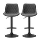 Stool Haven 2x Bar Stools Gas Lift Vintage Leather Black