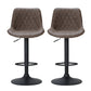 Stool Haven 2x Bar Stools Gas Lift Vintage Leather Brown