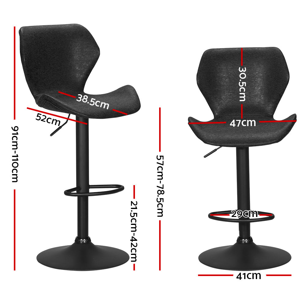 Stool Haven Bar Stools Kitchen Counter Stools Swivel Gas Lift Vintage Chairs Black x2