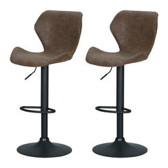 Stool Haven Bar Stools Kitchen Counter Stools Swivel Gas Lift Vintage Chairs Brown x2