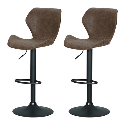 Stool Haven Bar Stools Kitchen Counter Stools Swivel Gas Lift Vintage Chairs Brown x2