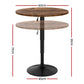 Stool Haven Height Adjustable Bar Table 360 Swivel Round Gaslift Design 60cm Rustic Brown Black