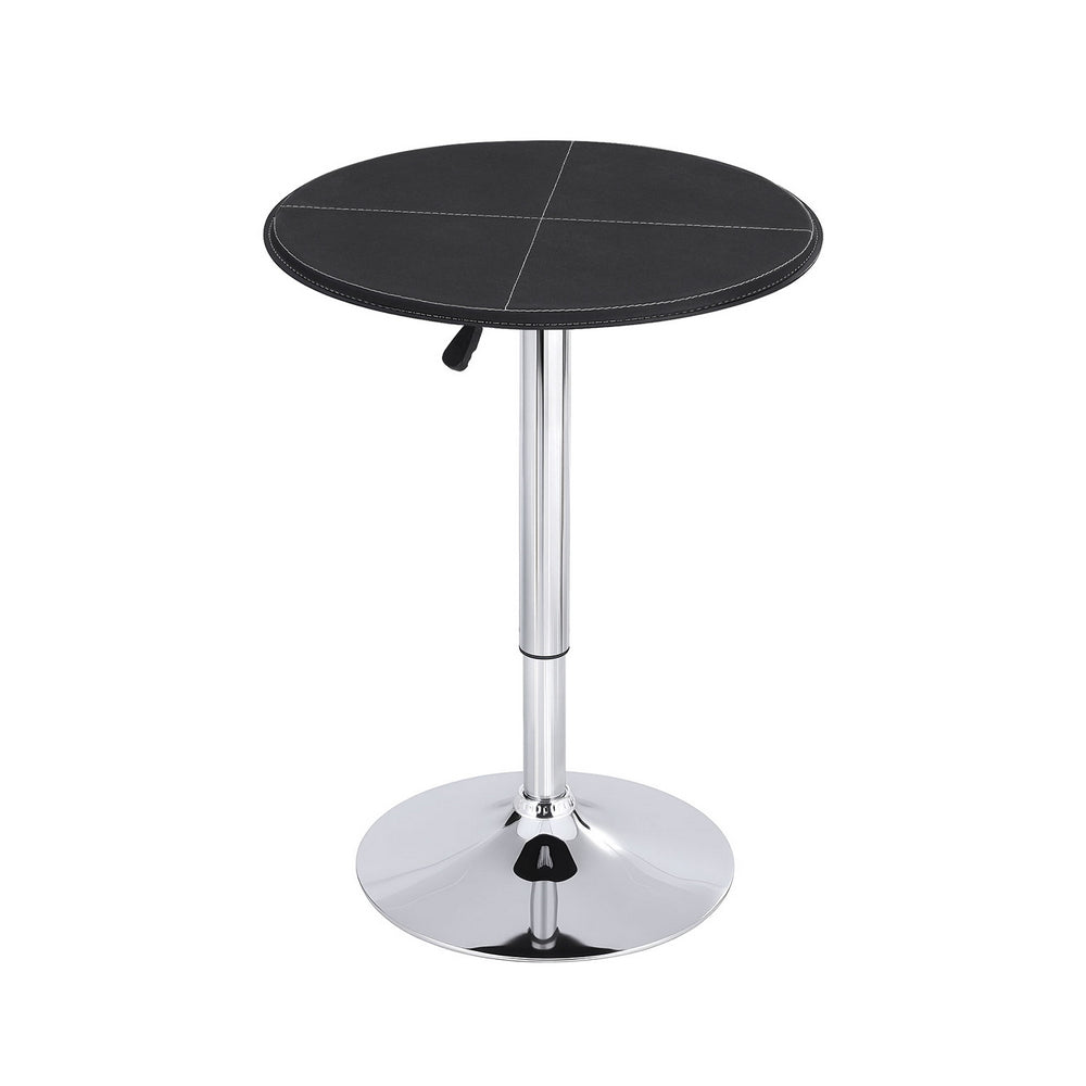 Stool Haven Bar Table Round Swivel Height Adjustable 62cm Modern PVC Leather Black