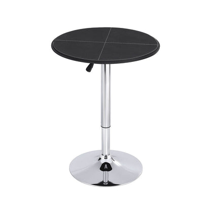 Stool Haven Bar Table Round Swivel Height Adjustable 62cm Modern PVC Leather Black
