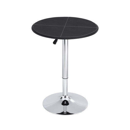 Stool Haven Bar Table Round Swivel Height Adjustable 62cm Modern PVC Leather Black