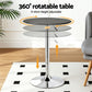 Stool Haven Bar Table Round Swivel Height Adjustable 62cm Modern PVC Leather Black