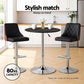 Stool Haven Bar Table Round Swivel Height Adjustable 62cm Modern PVC Leather Black