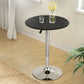 Stool Haven Bar Table Round Swivel Height Adjustable 62cm Modern PVC Leather Black