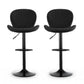 Stool Haven 2x Bar Stools Kitchen Swivel Gas Lift Counter Chair Shell Leather Black