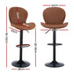Stool Haven 2x Bar Stools Kitchen Swivel Gas Lift Counter Chair Shell Leather Brown