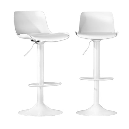 Stool Haven Bar Stools Kitchen Swivel Gas Lift Stool Leather Dining Chairs White x2