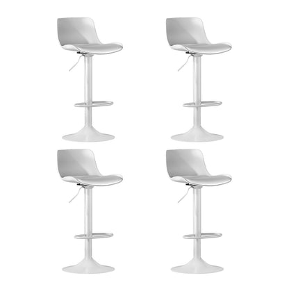 4x Stool Haven Bar Stools Kitchen Swivel Gas Lift Stool Leather Dining Chairs White