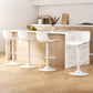 4x Stool Haven Bar Stools Kitchen Swivel Gas Lift Stool Leather Dining Chairs White