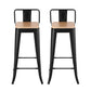 Stool Haven 2x Bar Stools Kitchen Counter High Chair Dining Stackable Metal Black