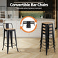 Stool Haven 2x Bar Stools Kitchen Counter High Chair Dining Stackable Metal Black