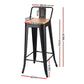 Stool Haven 4x Bar Stools Kitchen Counter High Chair Dining Stackable Metal Black
