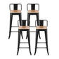 Stool Haven 4x Bar Stools Kitchen Counter High Chair Dining Stackable Metal Black