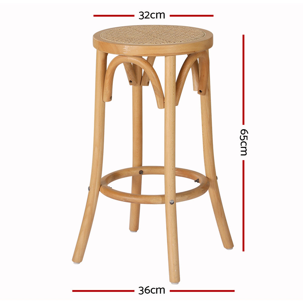 Stool Haven Bar Stool Rattan Seat Wooden
