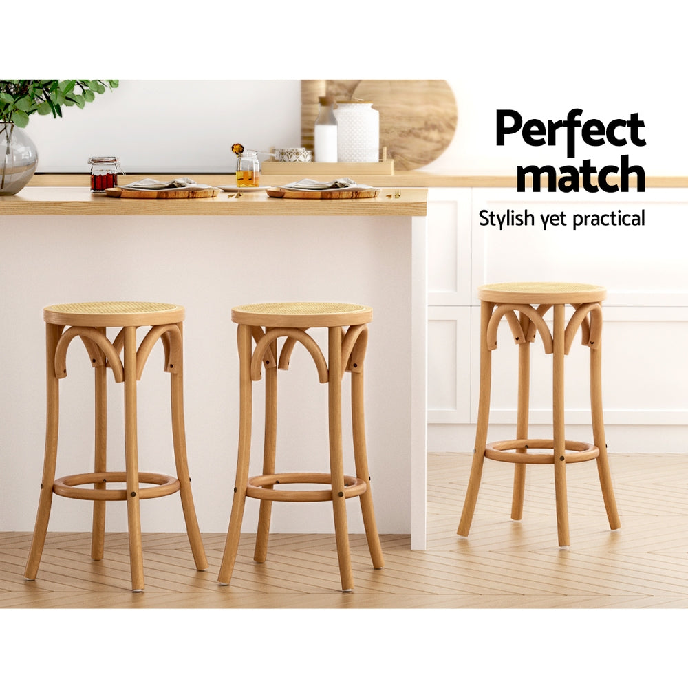 Stool Haven Bar Stool Rattan Seat Wooden