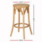 Stool Haven 2x Bar Stoosl Rattan Seat Wooden
