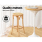 Stool Haven 2x Bar Stoosl Rattan Seat Wooden