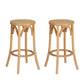 Stool Haven 2x Bar Stoosl Rattan Seat Wooden