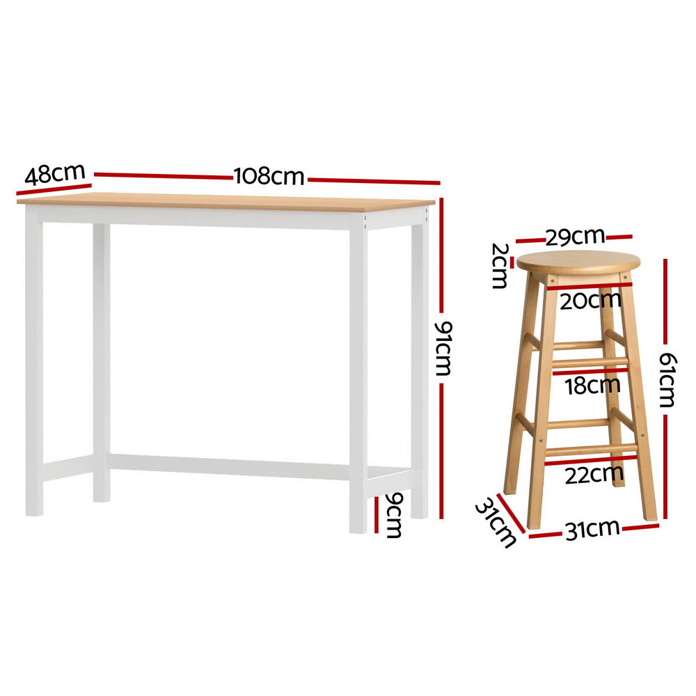 Stool Haven Bar Table and Stools Set Dining Desk Kitchen Chairs Cafe Pub