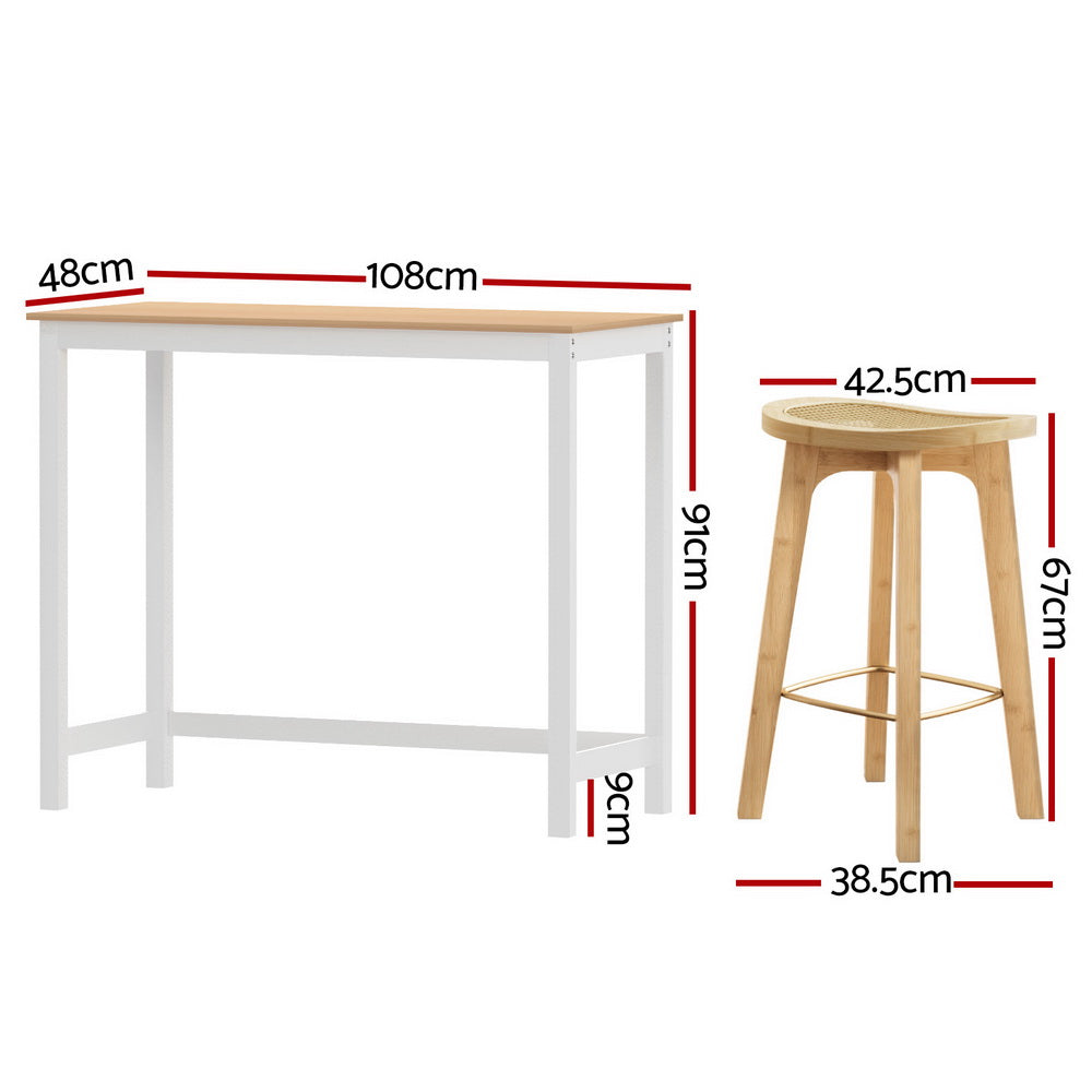 Stool Haven Bar Table and Stools Set Dining Desk Kitchen Chairs Cafe Pub